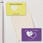 Personalized Wedding Favor Hearts Magnet